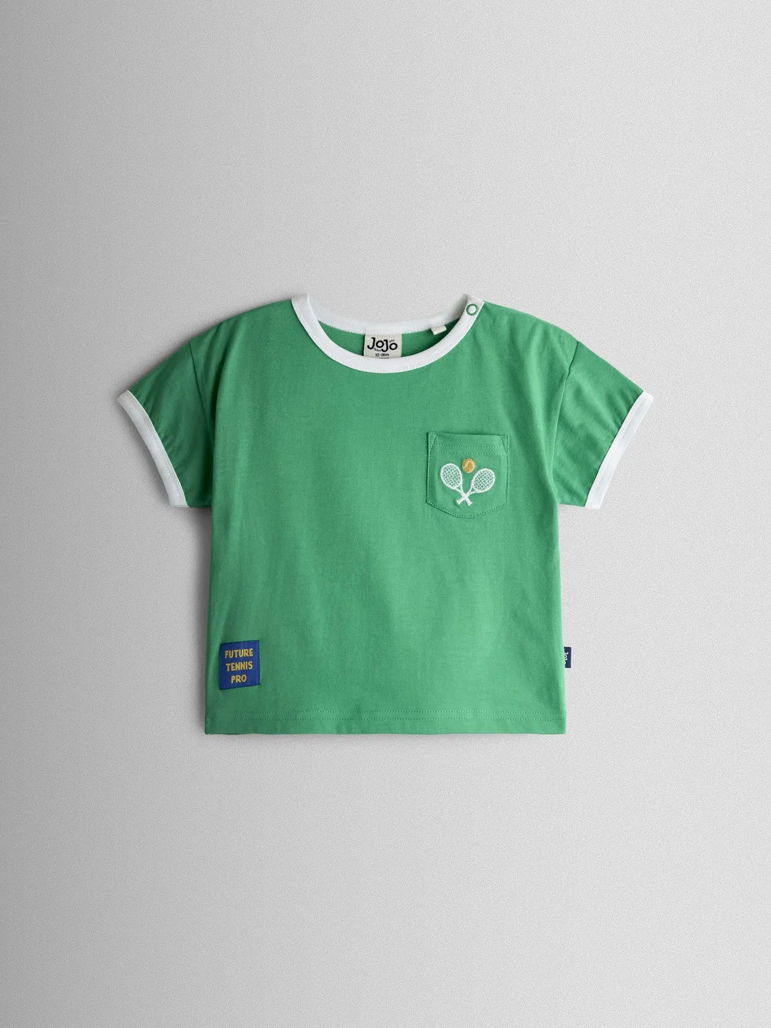 Футболка с аппликацией Tennis Club Jojo Maman Bébé, зеленая