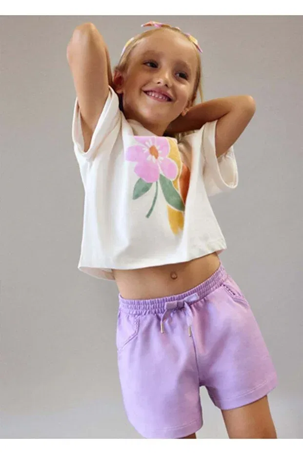 Детская футболка для девочек с принтом Summer Girl's Bandana Mayoral, Beige — фото 3