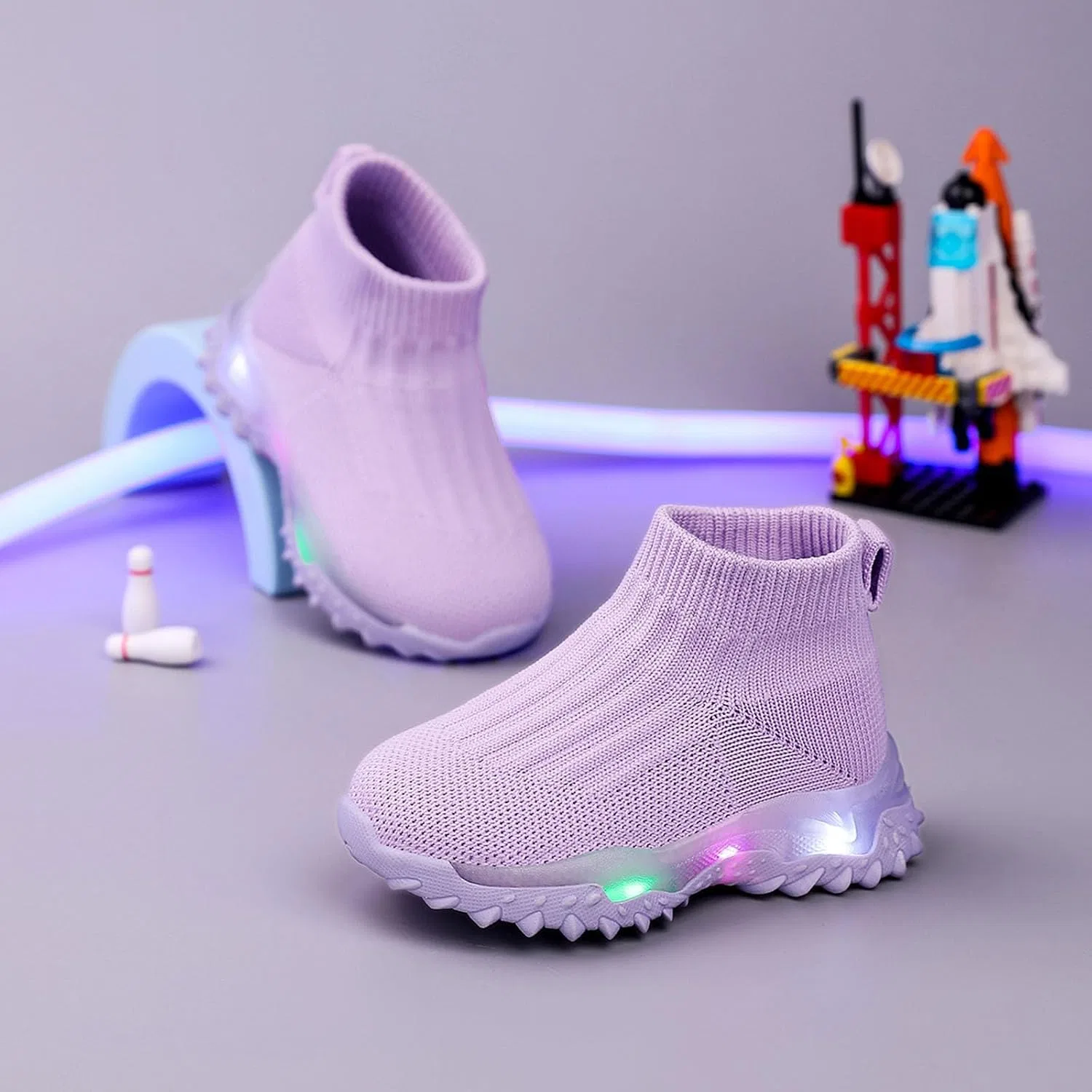 Детские кроссовки для девочек с сетчатым верхом, Purple — фото 4