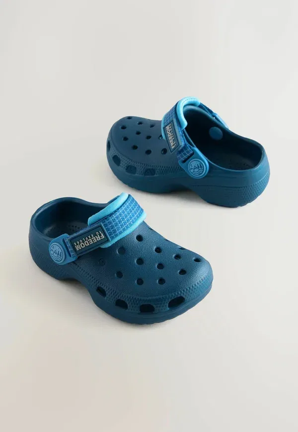 Сандалии с ремешками Regular fit - tape strap clogs Next, Navy Blue, темно-синий — фото 2