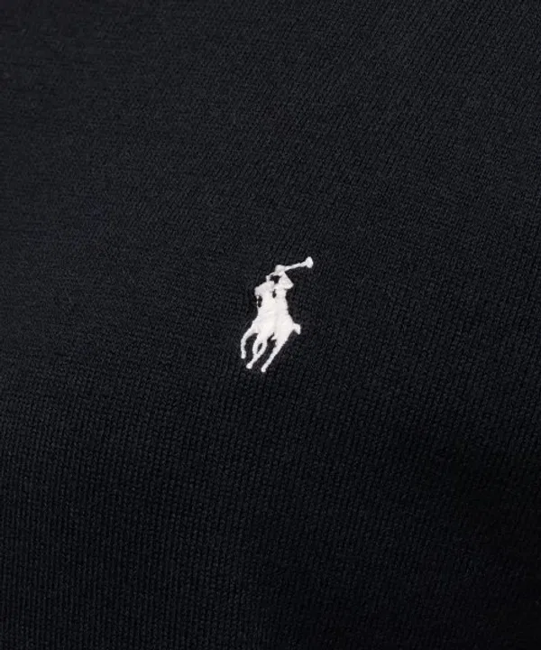 Свитер с коротким рукавом, смесовый хлопок, Polo Ralph Lauren, черный — фото 4
