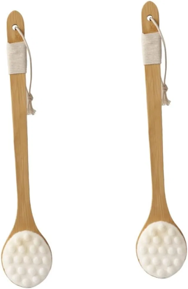 Щетка для тела с когтями кошки, 2 шт, Cabilock, 39.5x6.5 см, белый, хаки