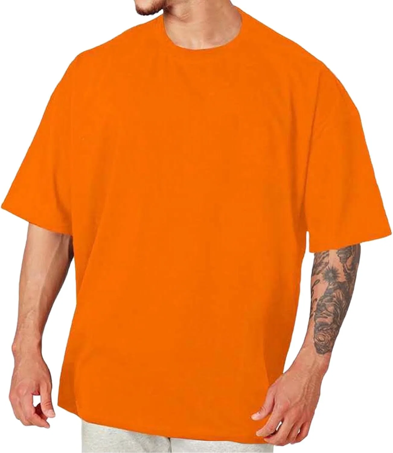 Мужская свободная футболка с коротким рукавом Cotton, Orange