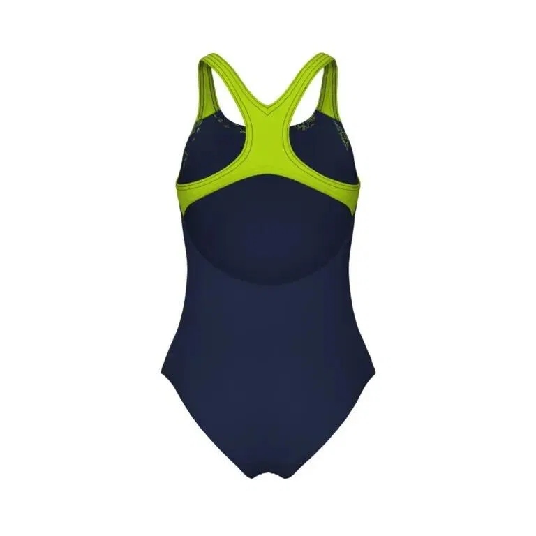Детский слитный купальник для девочек Kikko Swimsuit Swim Pro Back Arena, Dunkelblau / Gelb — фото 4