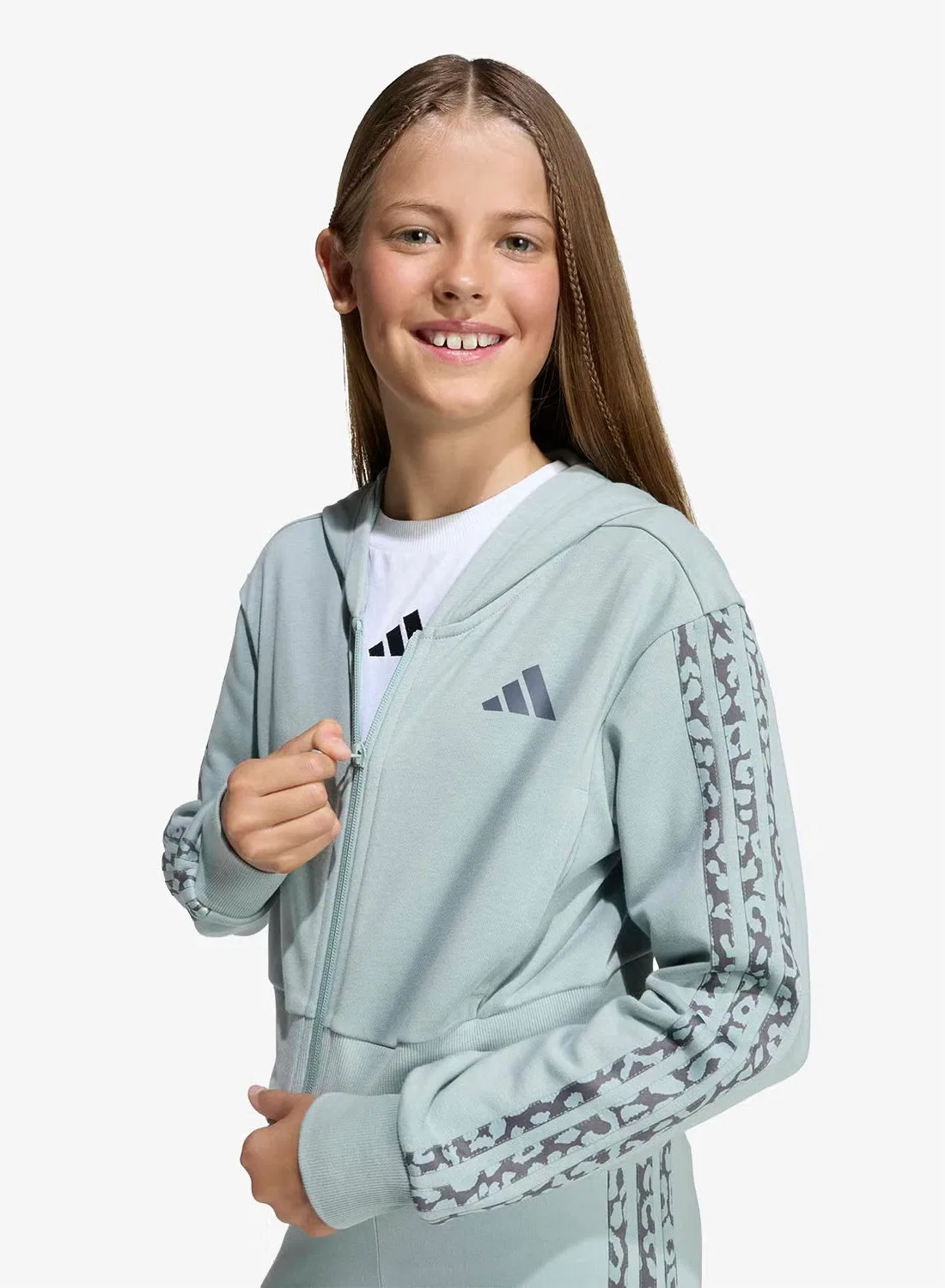 Худи на молнии с капюшоном детское Adidas, розовый