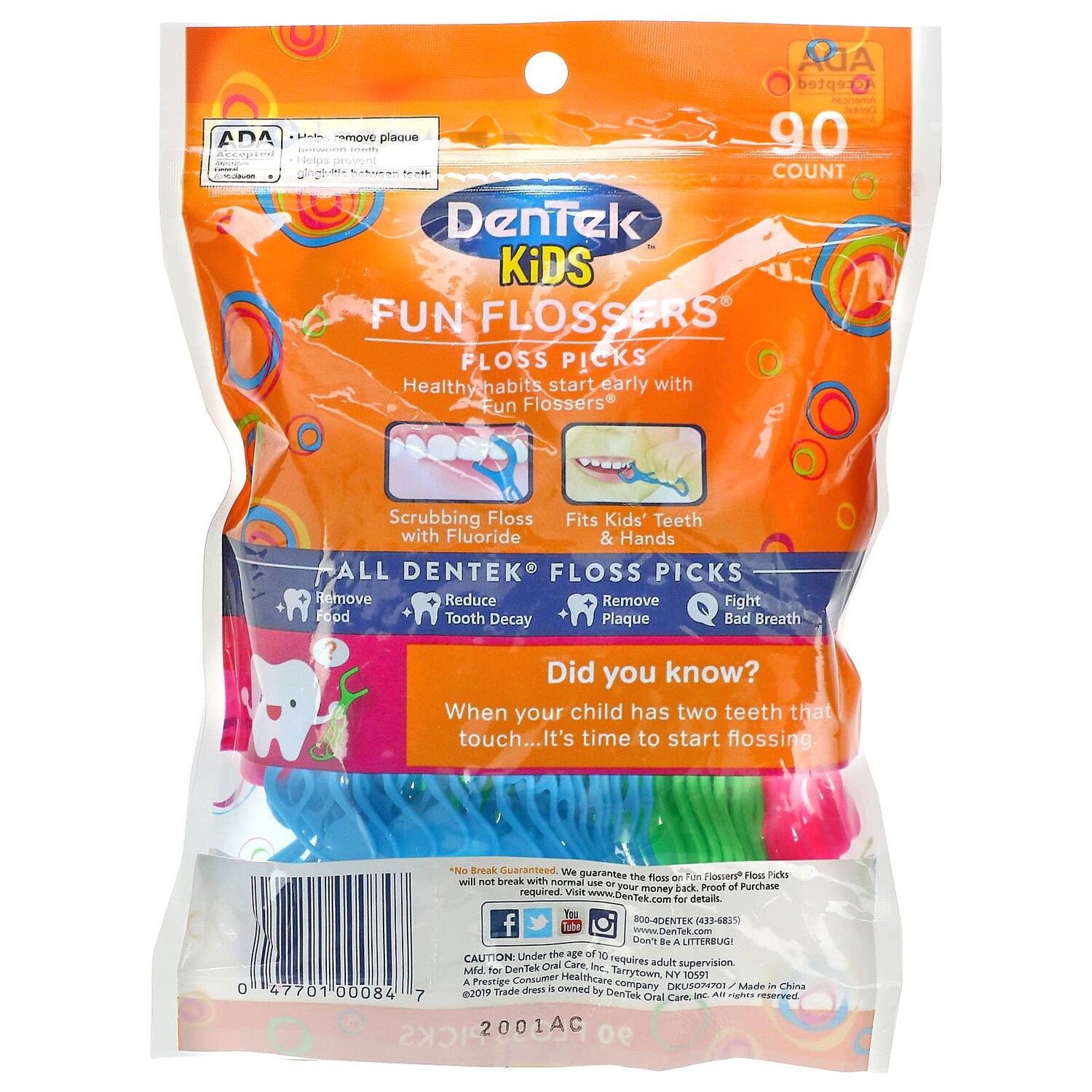 Паста DenTek Kids Fun Flossers, дикие фрукты, 90 зубочисток — фото 3