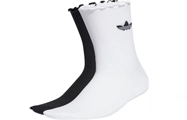 Женские носки с полупрозрачным дизайном и рюшами, комплект из 2 пар, Adidas Originals, Black/White