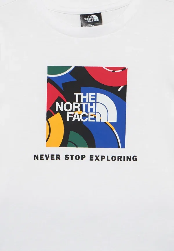 Детский комплект из футболки и шорт с принтом The North Face, белый/черный — фото 4