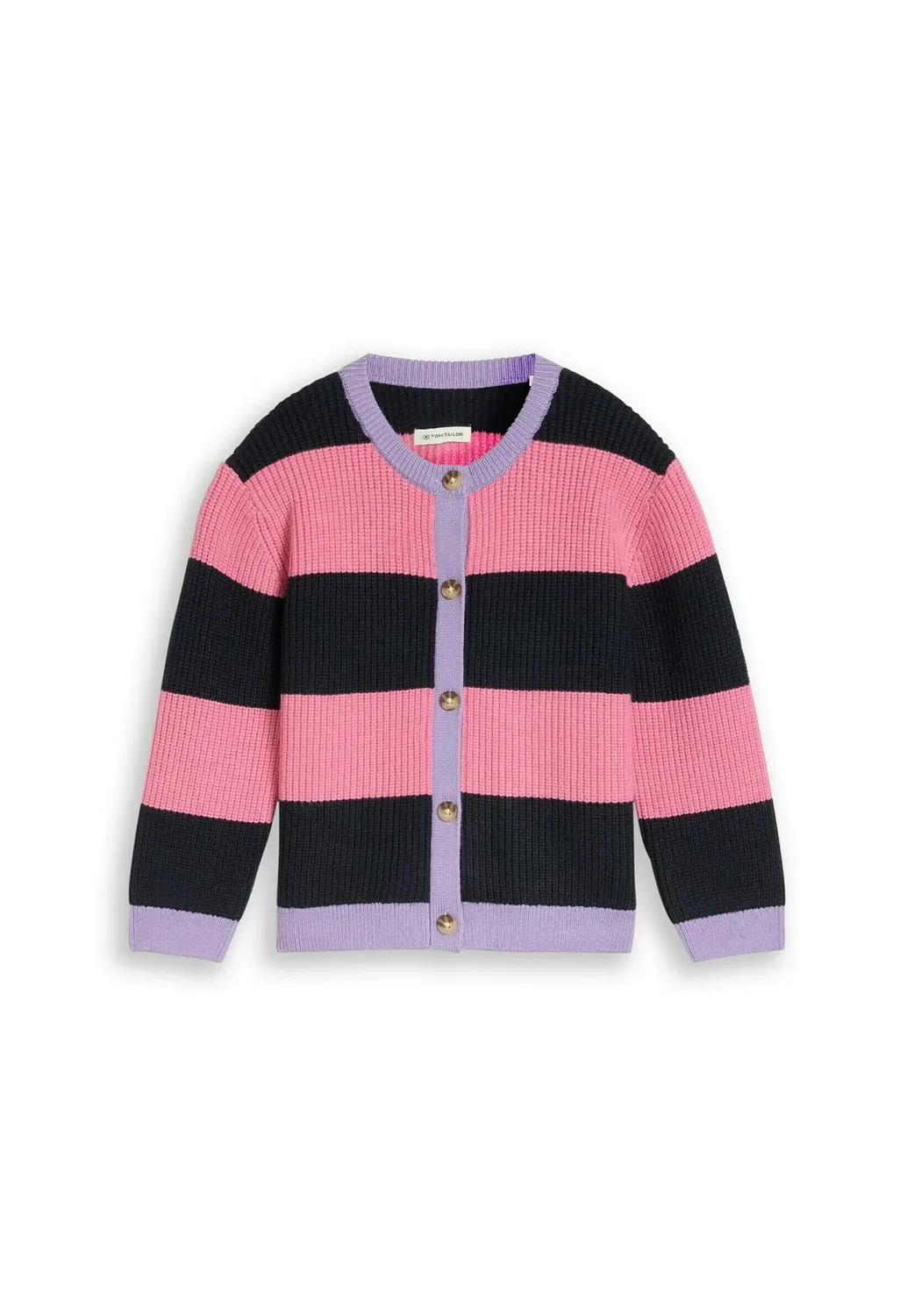 Кардиган-Пуловер и кардиган mit streifenmuster - кардиган Tom Tailor, Pink And Blue Bold Stripe