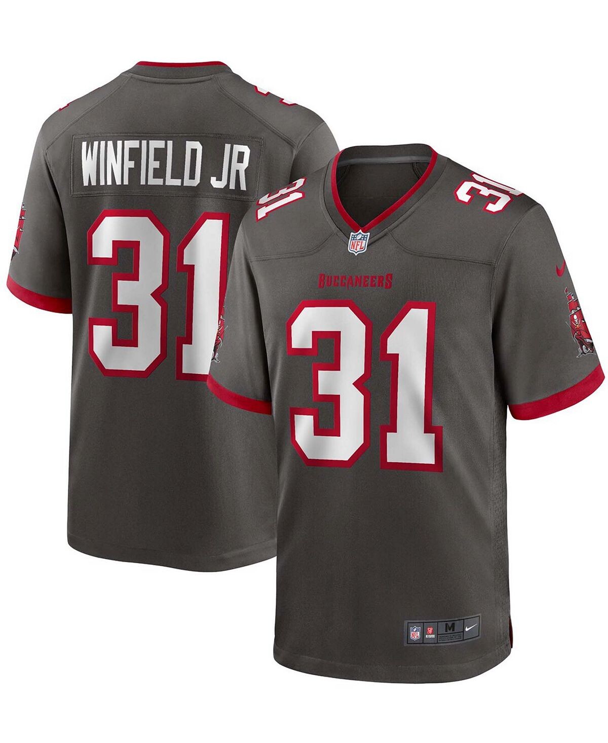 

Мужская футболка antoine winfield jr. pewter tampa bay buccaneers game jersey Nike
