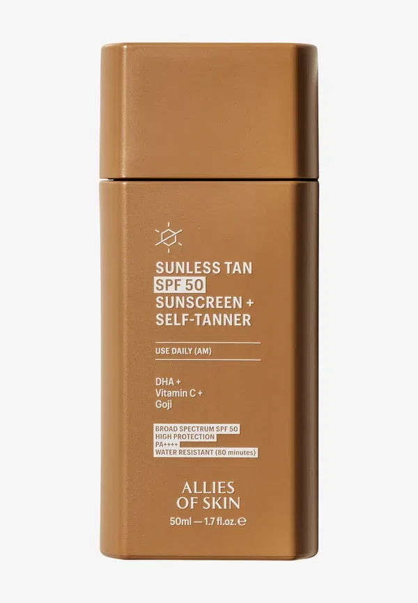 Солнцезащитный крем для автозагара SPF 50 + автозагар - автозагар 50 мл Allies Of Skin