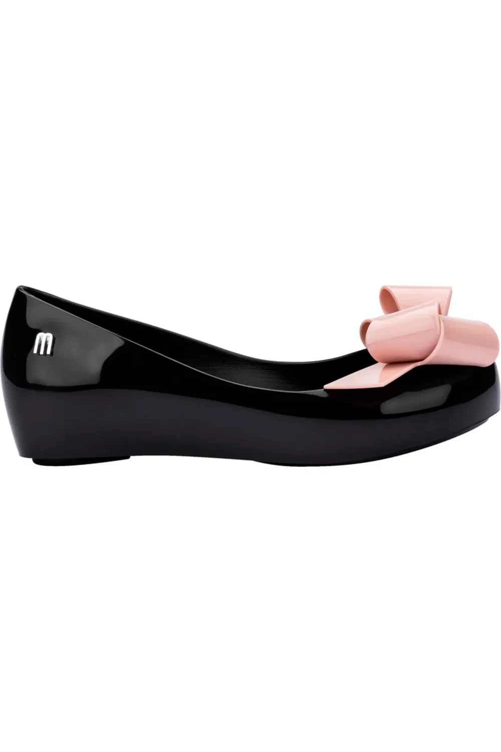 Детские туфли балетки с бантом Ultragirl Classic Mini Melissa, черный/розовый — фото 2