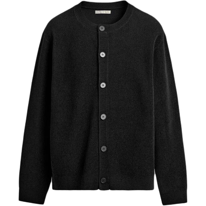 Мужской кардиган с круглым вырезом ZARA, Black