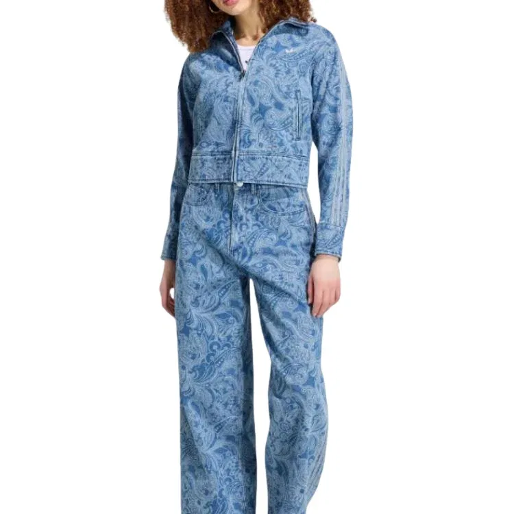 Женская куртка Liberty London Firebird Denim Track Top Asia Sizing 'Medium Vintage Denim Light Deni adidas, Medium Vintage Denim/Light Denim — фото 4