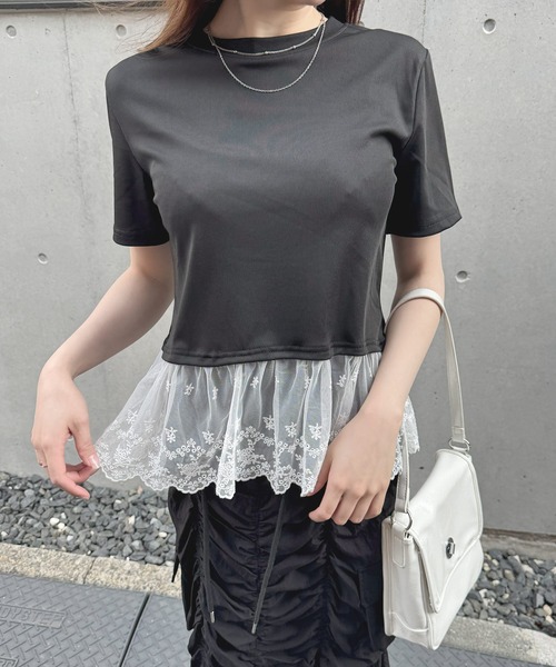 

Футболка с коротким рукавом и шнуровкой Frunco, черный