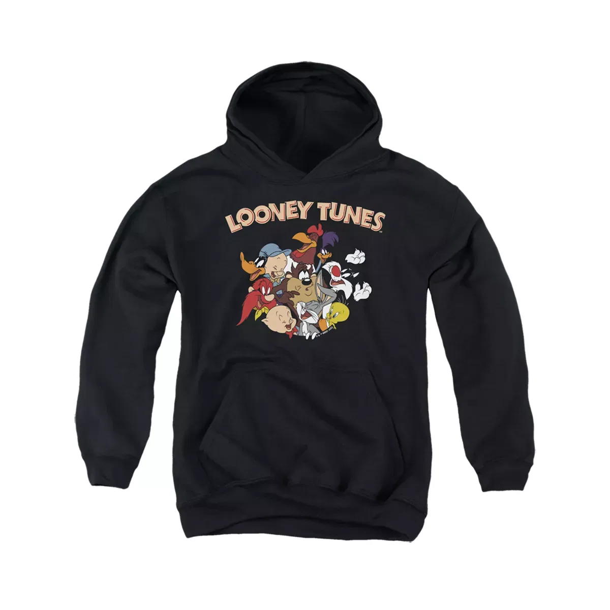 Детский худи с принтом Looney Tunes Gang 1 Looney Tunes, Black