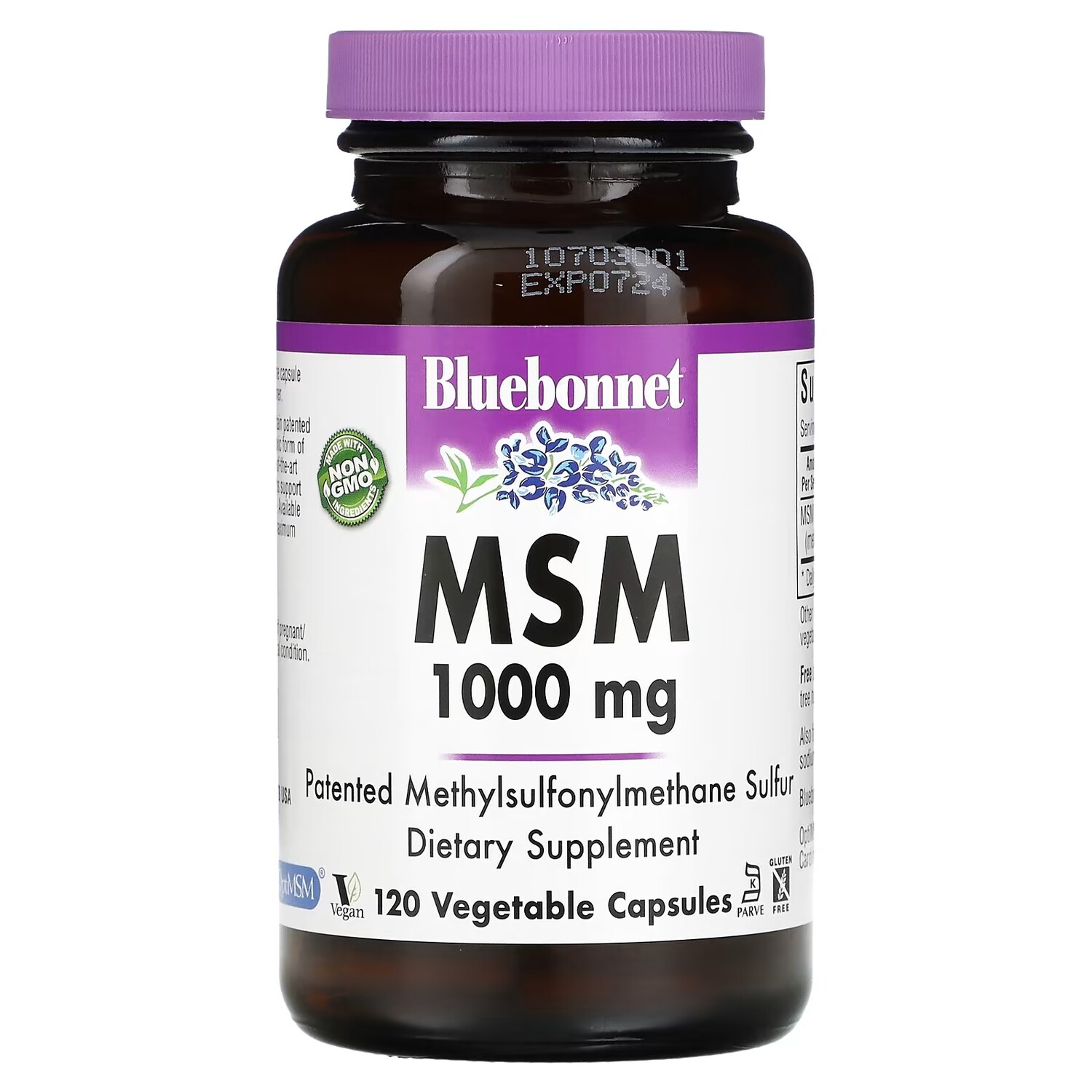 

Bluebonnet Nutrition МСМ 1000 мг, 120 растительных капсул