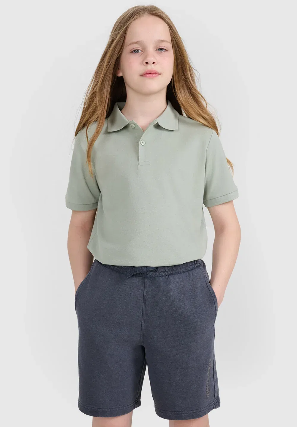 Koszulka polo dziecięca - biała 122 (6-7 лат) унисекс - рубашка-поло 4F, Green