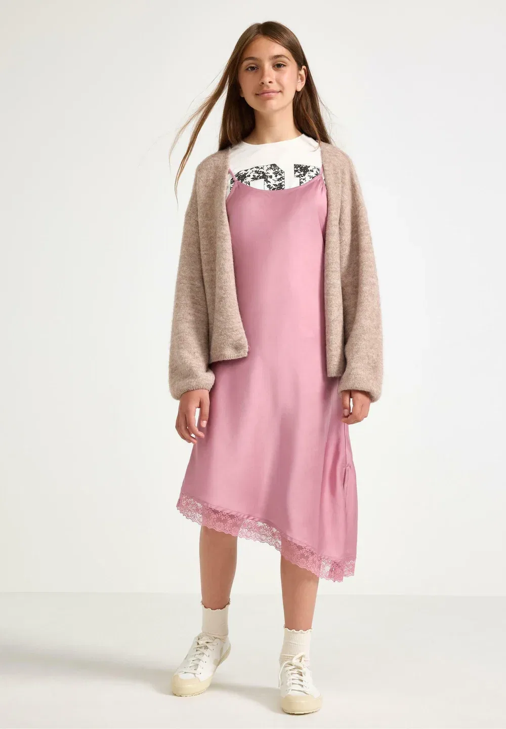 Комплект - платье и футболка - футболка с принтом Lindex, Dusty Lilac