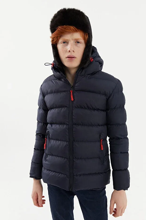 Детское пальто для девочек с капюшоном River Green, Navy Blue