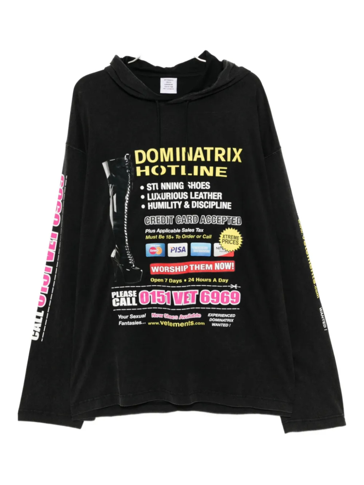 

Толстовка с графическим принтом VETEMENTS, черный