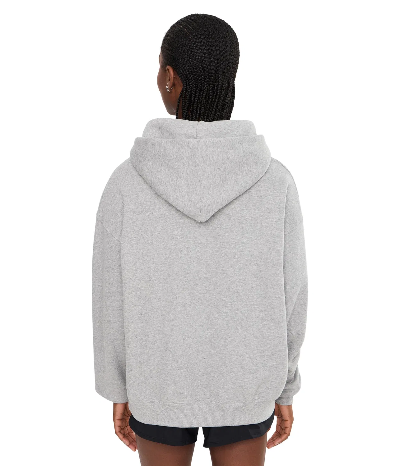 Толстовка с капюшоном Studio Fleece средней плотности, свободного кроя. Nike, Dark Grey Heather/Sail — фото 4