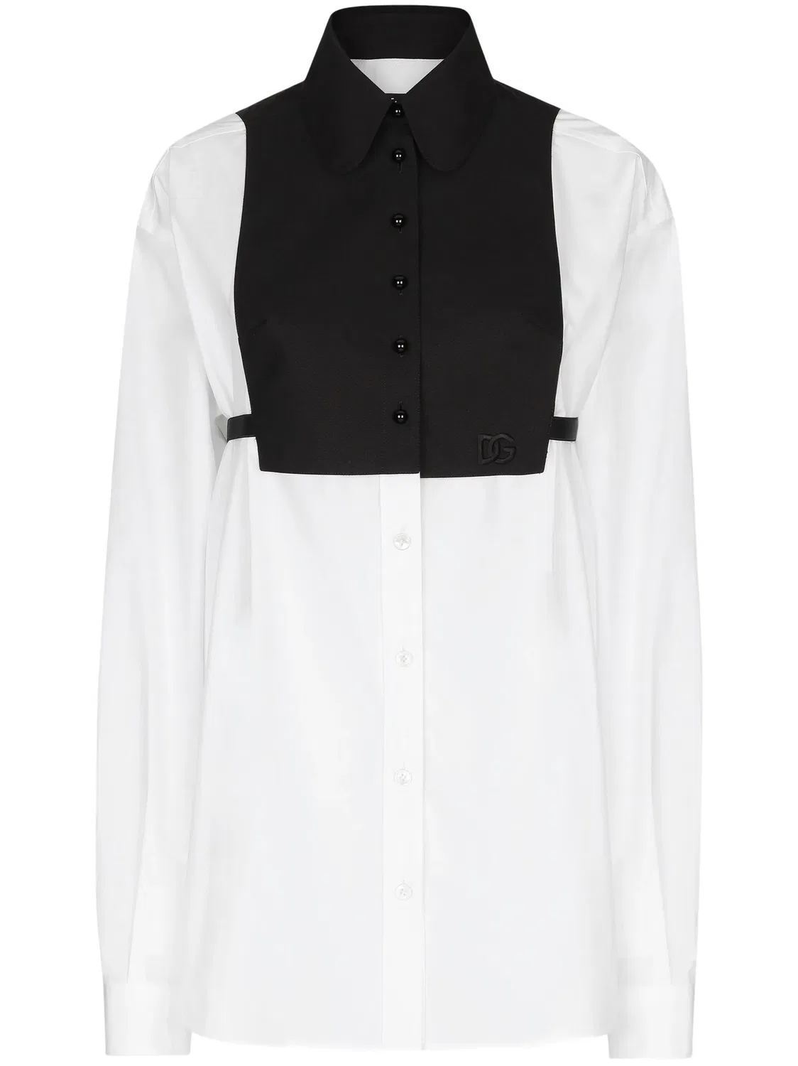 Рубашка с oversize силуэтом и контрастной вставкой Dolce & Gabbana, белый