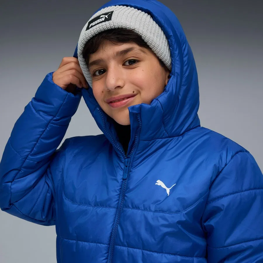 Куртка утепленная с капюшоном Essentials Youth Puma, Темно-синий — фото 4