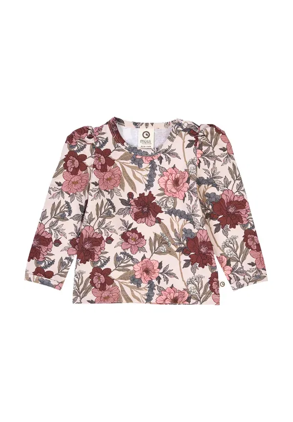 Футболка с цветочным принтом Long sleeved top, Musli By Green Cotton, nightingale-root-nostalgia rose