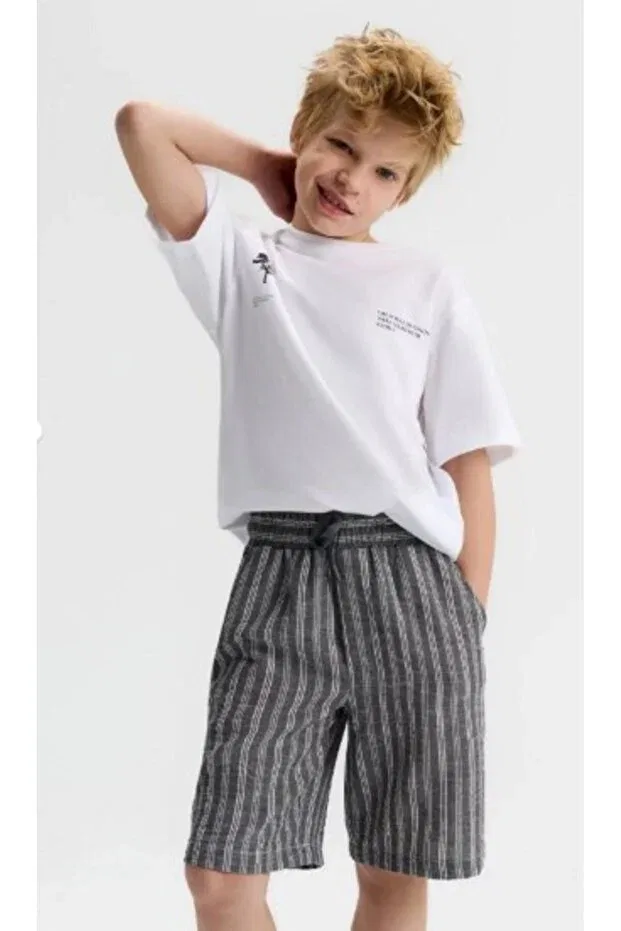 Детские шорты для мальчиков хлопковые полосатые Nk Kids, Gray