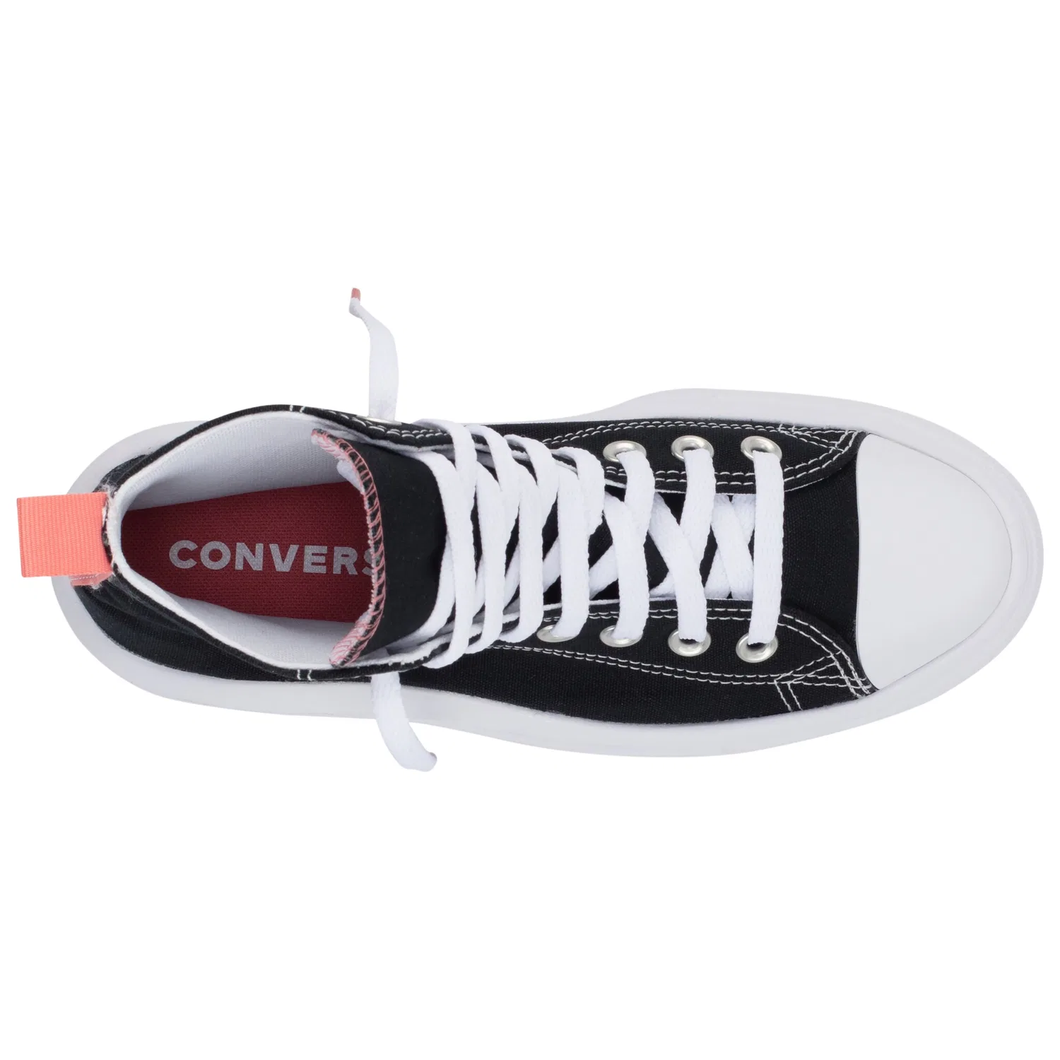 Детские кеды на платформе со шнуровкой Converse, Black/White — фото 4