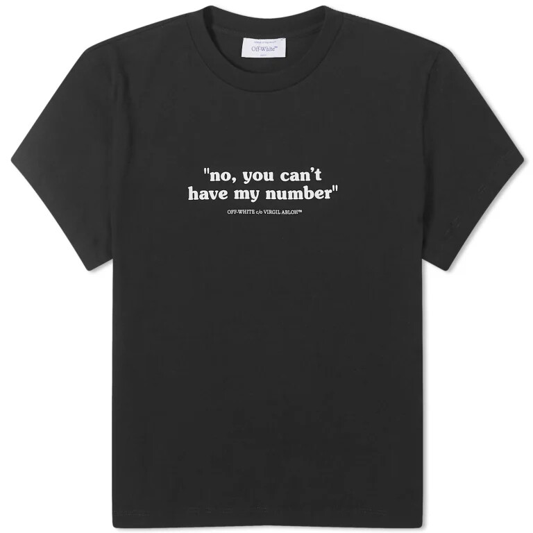 

Футболка Off-White Quote Number Fitted, черный