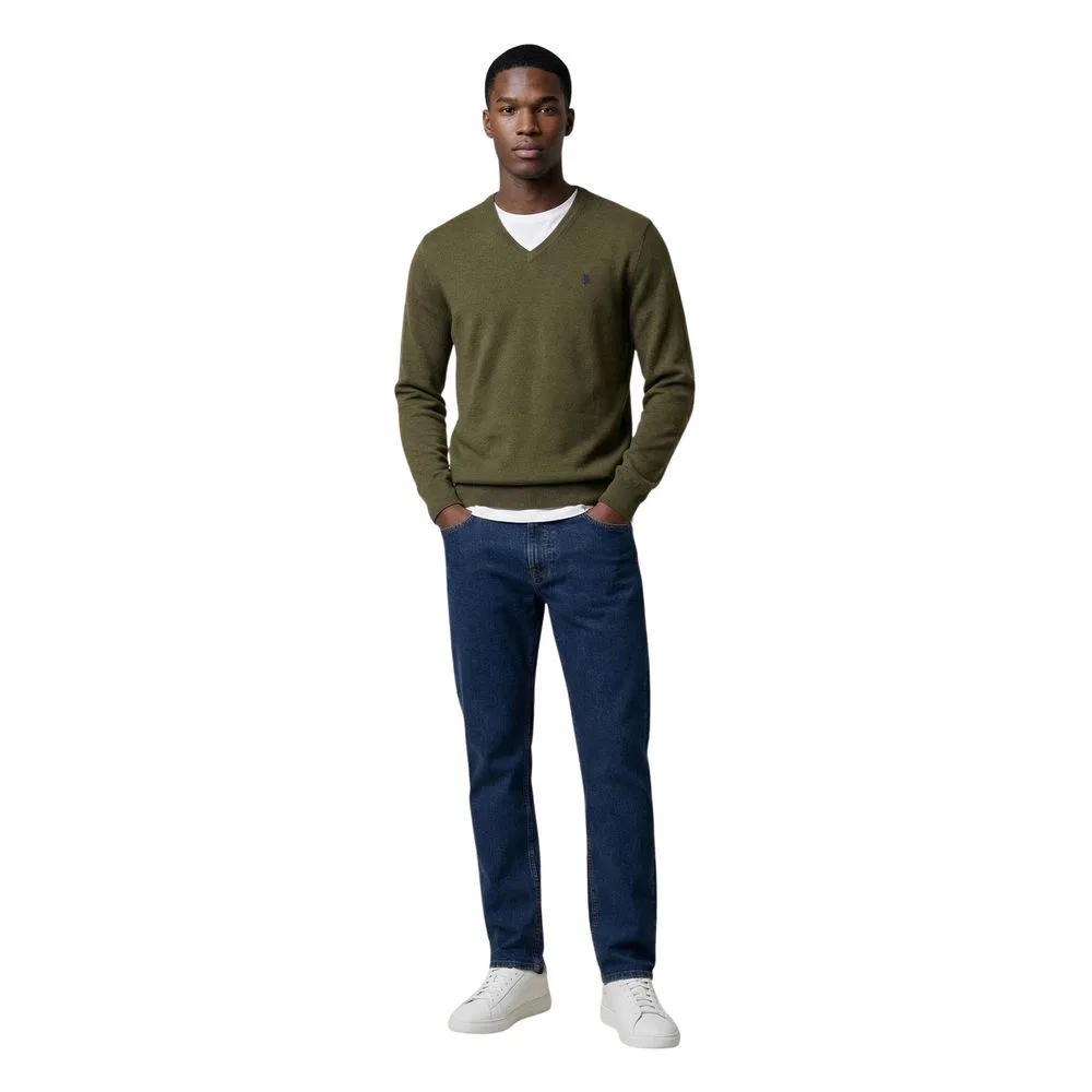 Мужской свитер с вырезом V US40 173007 U.S. Polo Assn., Green — фото 3