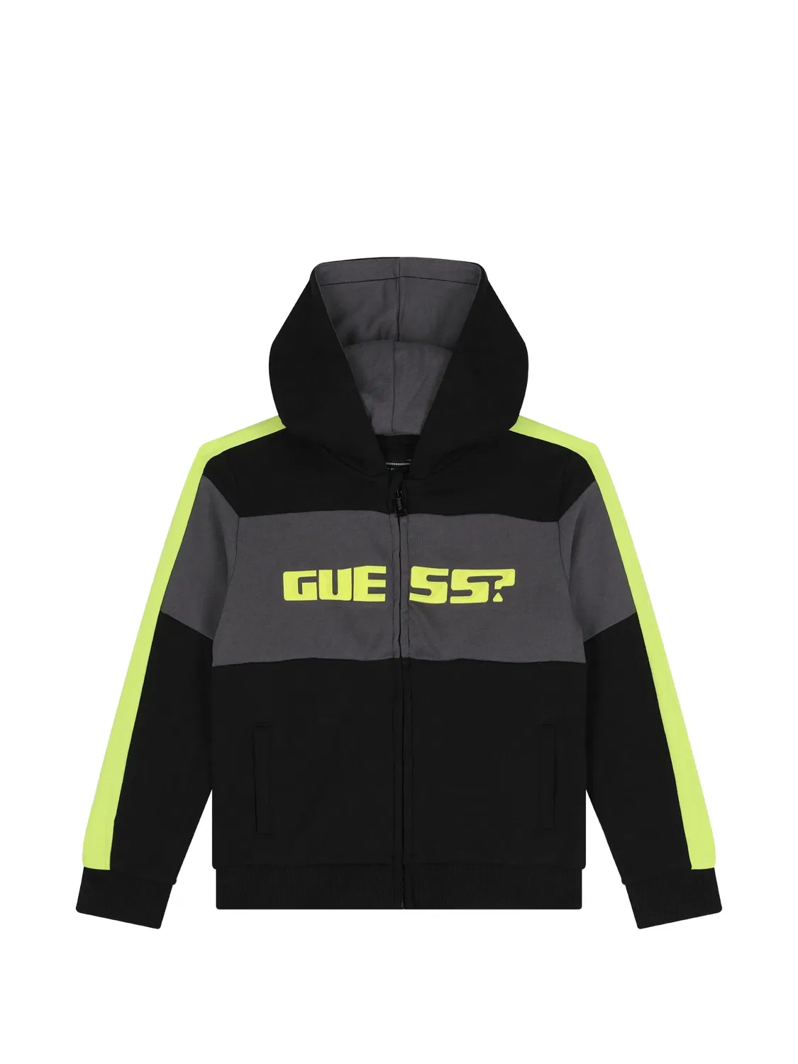 Толстовка с капюшоном с логотипом - черная GUESS, черный