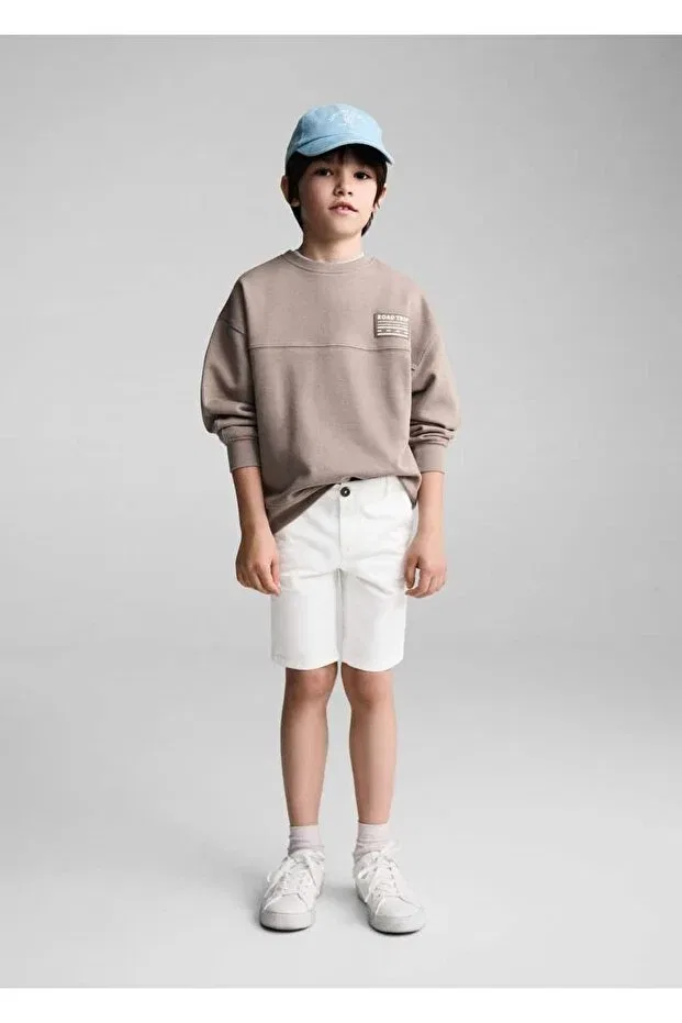 Детские шорты для мальчиков хлопковые Mango Kids, White — фото 2