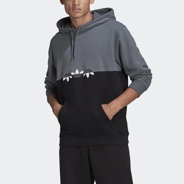 Мужской худи с капюшоном и длинным рукавом Adidas Originals, Blue Black — фото 2