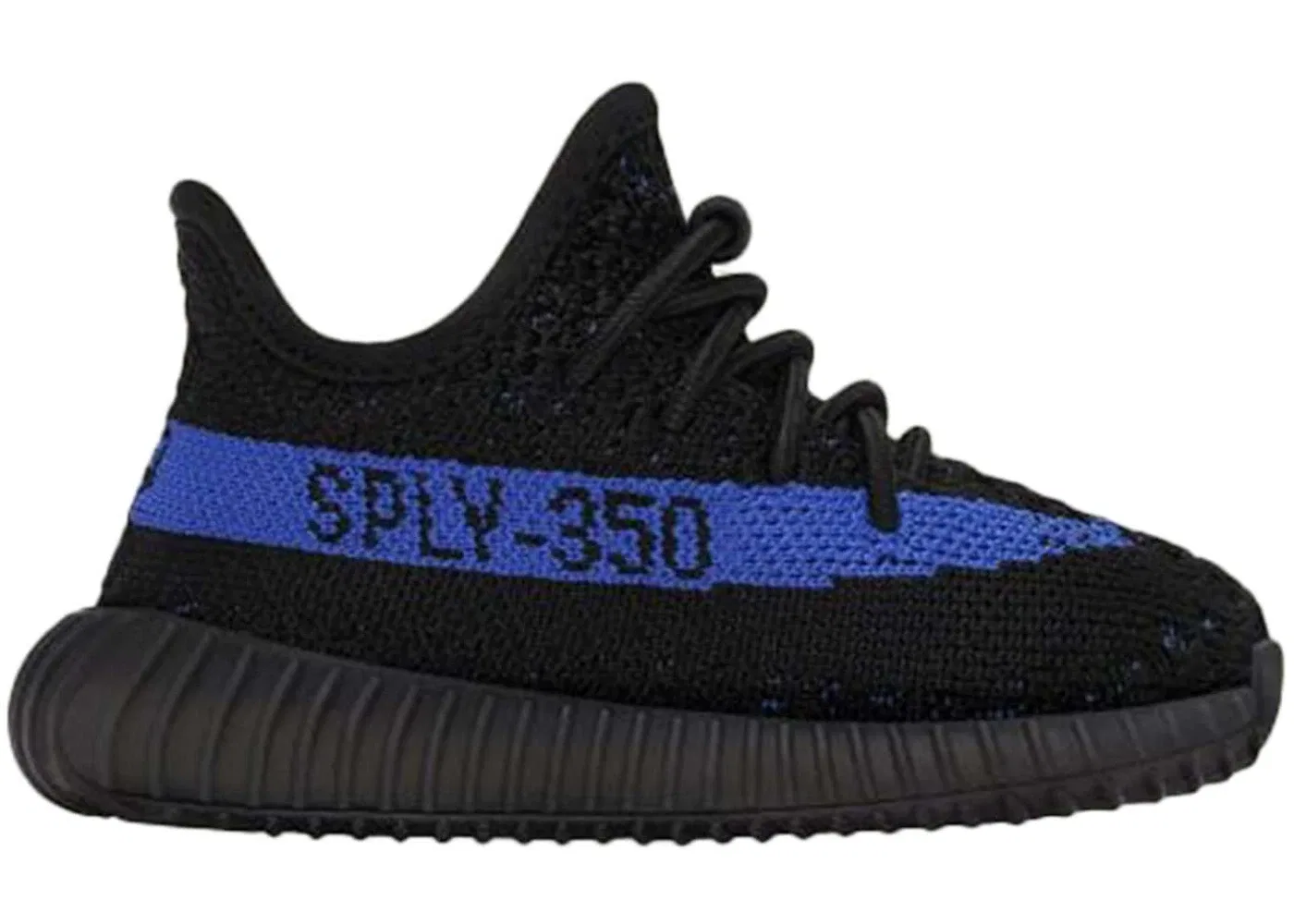 Детские кроссовки с ярким принтом Adidas Yeezy Boost 350 V2, Core Black/Dazzling Blue/Core Black