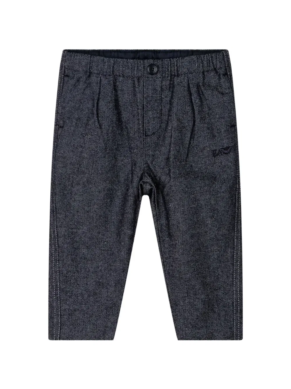 Брюки с узором в елочку Emporio Armani Kids, синий