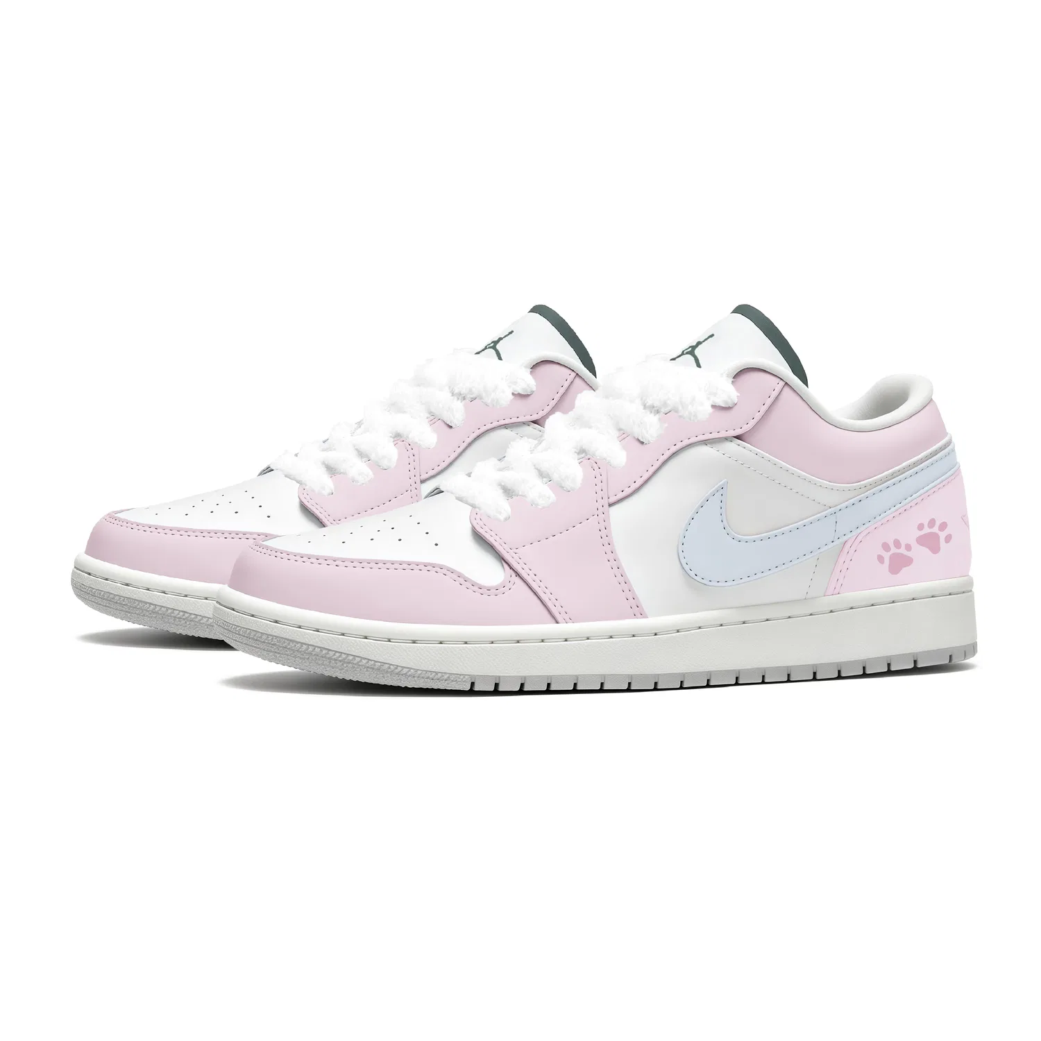 Детские кроссовки для скейтбординга с низким верхом Air 1 Low SE Leather, Jordan, Pink Blue White — фото 4
