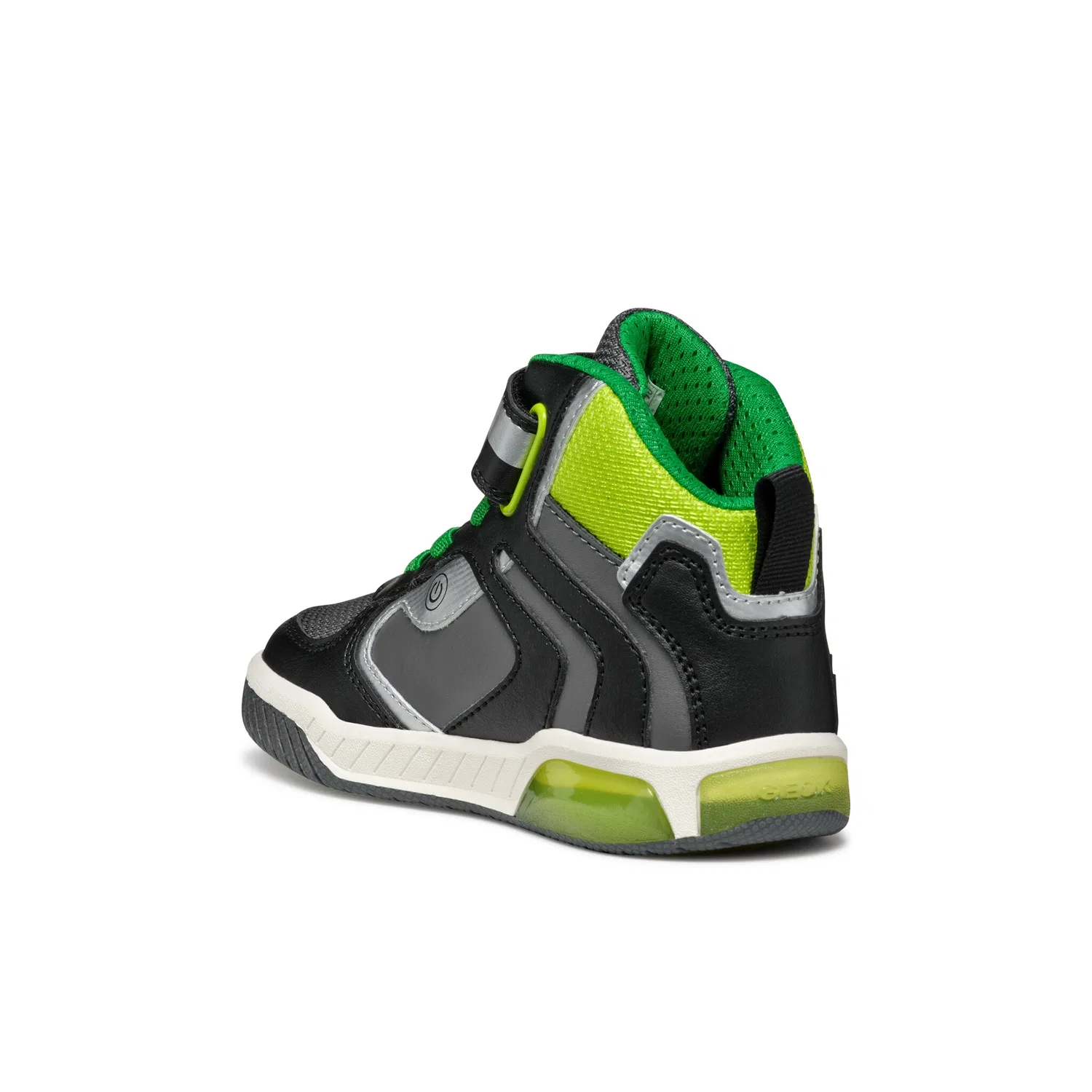 Детские кроссовки с подсветкой Geox, Black/Lime — фото 4