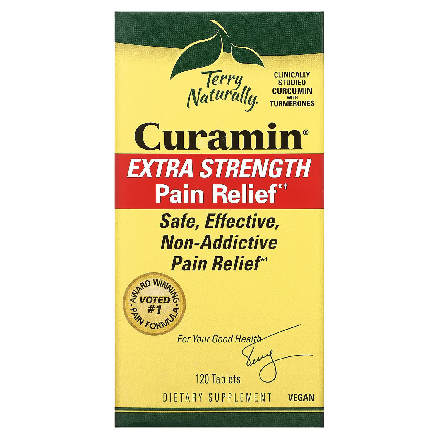 

Terry Naturally, Curamin, очень сильное обезболивающее, 120 таблеток