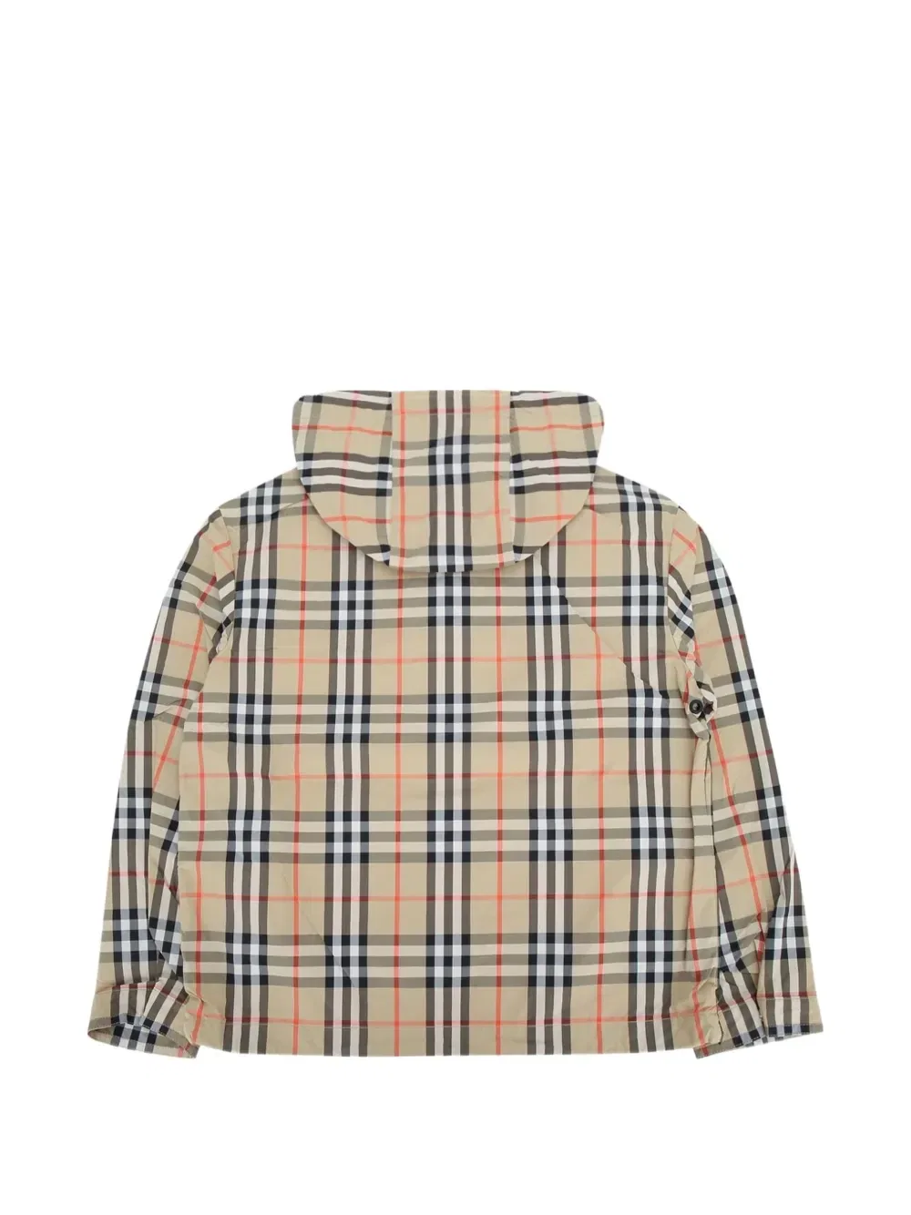 Куртка с капюшоном в клетку Burberry Kids, бежевый — фото 2