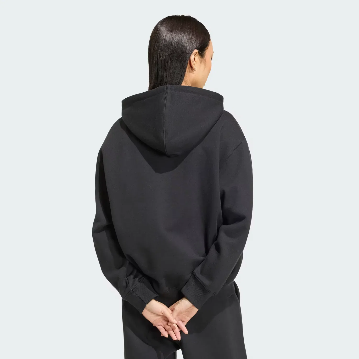 Женское худи оверсайз из флиса Essentials Adidas Originals, черный — фото 3
