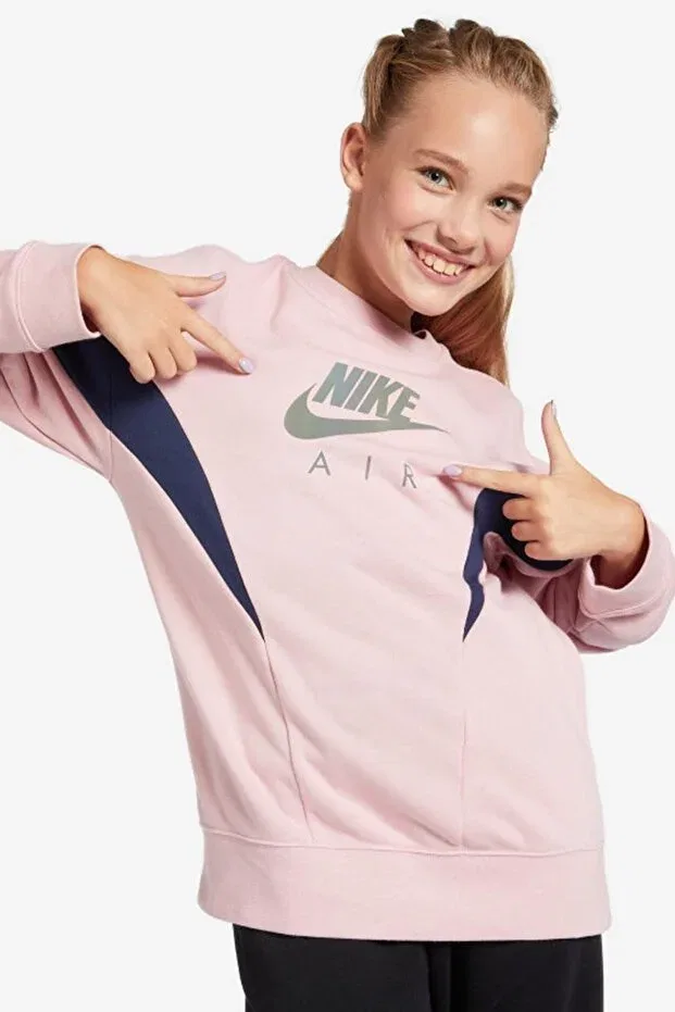 Детские свитшот для девочек с длинным рукавом Air French Terry Nike, Pink