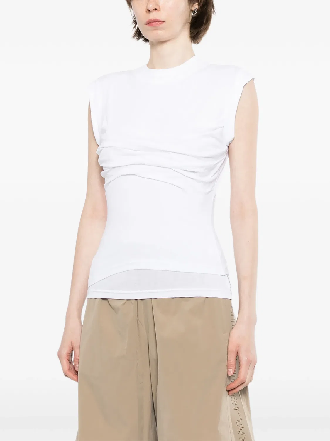 Многослойный топ Alexander Wang, белый — фото 3