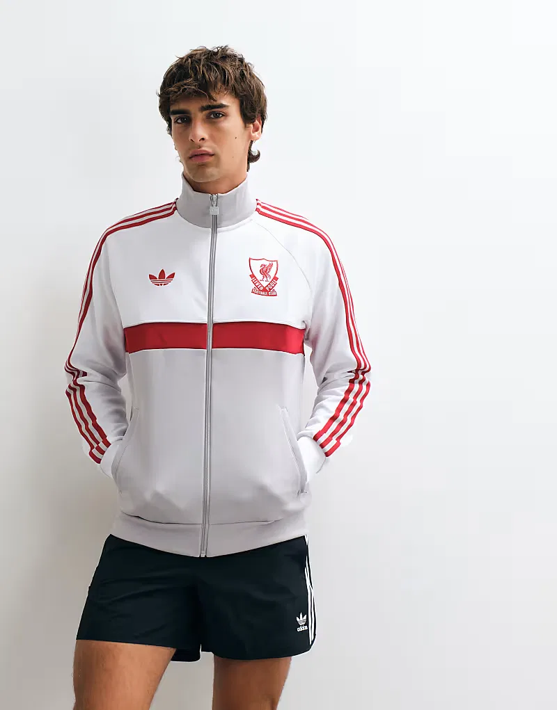 Куртка спортивная Liverpool FC Originals Adidas Performance, белый/серый