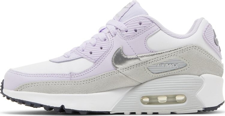 Кроссовки Nike Air Max 90 Leather GS 'Violet Frost', фиолетовый — фото 4