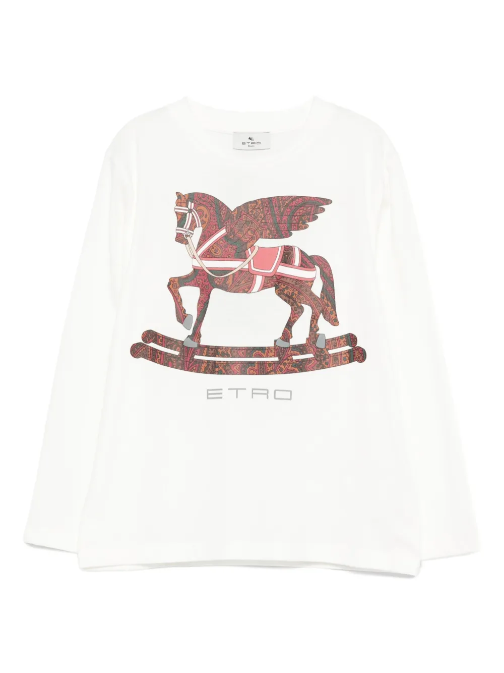

Топ Pegaso с длинными рукавами и принтом пейсли ETRO KIDS, белый