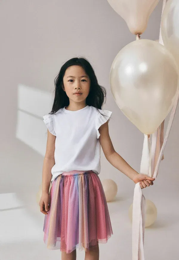 Юбка с эластичным поясом Regular fit - mesh pull on skirt - pleated skirt Next, Multi Rainbow Sparkle, мультиколор — фото 3