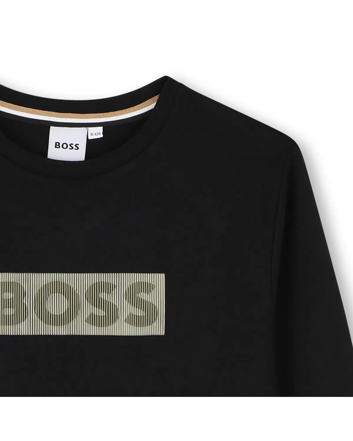 Детская футболка с длинным рукавом с принтом BOSS Kidswear, Negro — фото 2